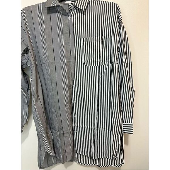 Black white oversized collared shirt - Picture 6 of 12